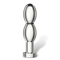 MyStim Oh Thello Dildo E-Stim de Aluminio - Plata - 5.3 Pulgadas