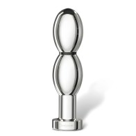 MyStim Oh Thello Dildo E-Stim de Aluminio - Plata - 5.3 Pulgadas