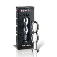 MyStim Oh Thello Dildo E-Stim de Aluminio - Plata - 5.3 Pulgadas