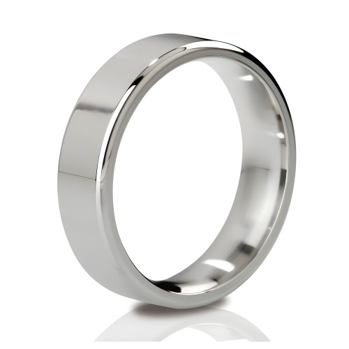 MyStim Duke Stainless Steel Polished Cock Ring - Silver