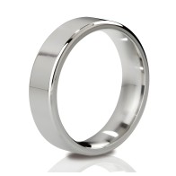 MyStim Duke Stainless Steel Polished Cock Ring - Silver