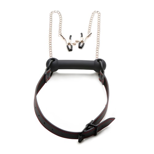 Gag de Silicona XR con Pinzas para Pezones