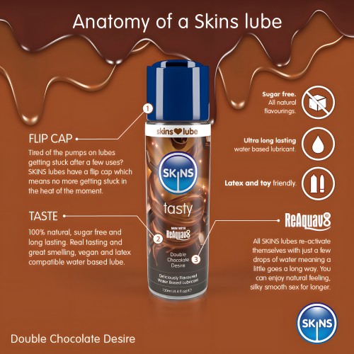 Lubricante Skins Doble Chocolate Deseo 130ml