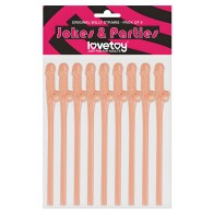 Lovetoy Pack Of 9 Willy Straws