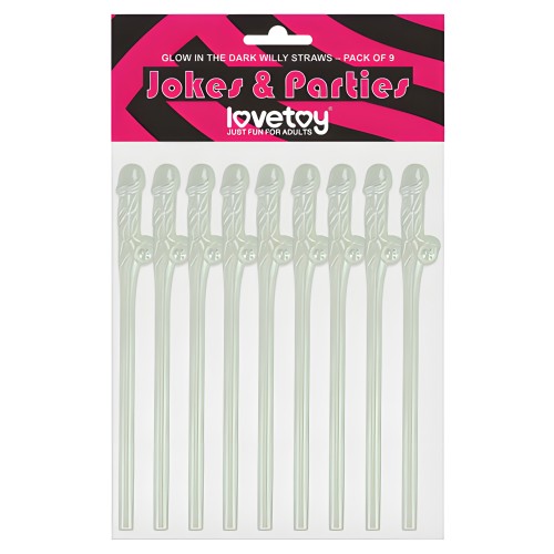 Lovetoy Glow In The Dark Willy Straws
