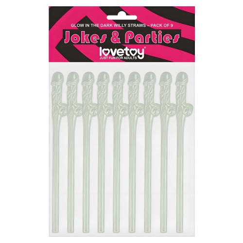 Lovetoy Glow In The Dark Willy Straws