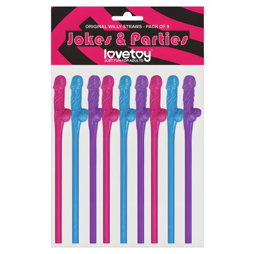 Lovetoy Pack Of 9 Willy Straws