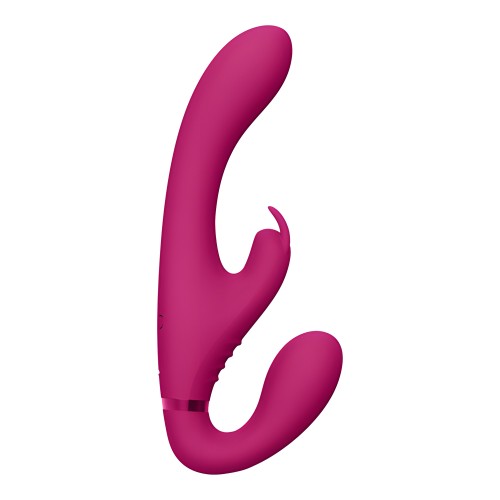 Vive Suki Triple Action Strapless Strap-On Vibrator - Pink