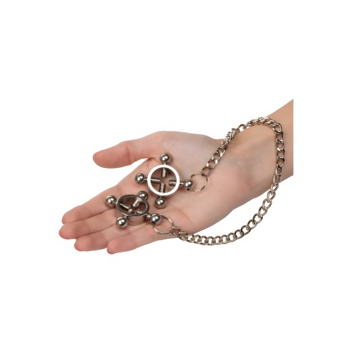 Nipple Grips 4 Point Nipple Press With Chain - Silver