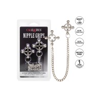Nipple Grips 4 Point Nipple Press With Chain - Silver