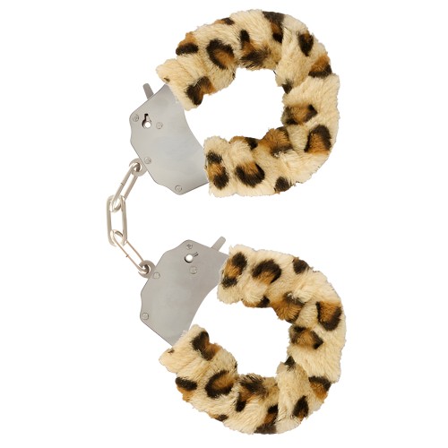 ToyJoy Furry Fun Wrist Cuffs Leopard - Flesh Brown
