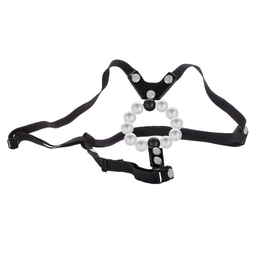 Lovers Thong With Pleasure Pearls - White