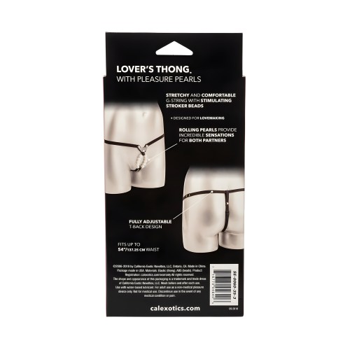 Lovers Thong With Pleasure Pearls - White
