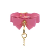 Collar y correa Taboom Malibu con moño Rosa