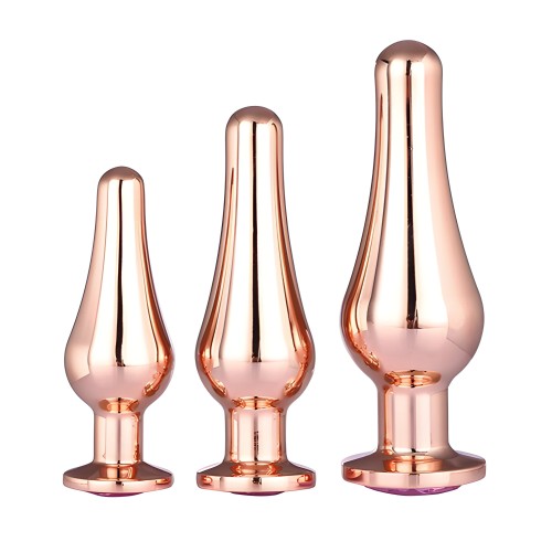 Set de Plug Anal Brillante Oro Rosa