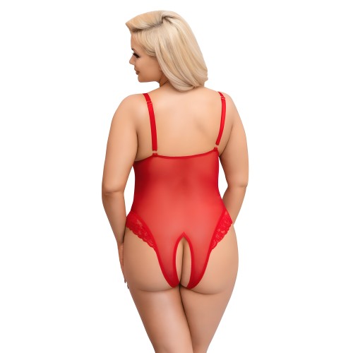 Cuerpo Crotchless Cottelli Curves Rojo XXXL