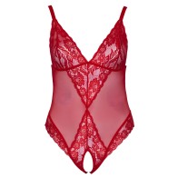 Body Crotchless Cottelli Curves - Rojo XXXXL