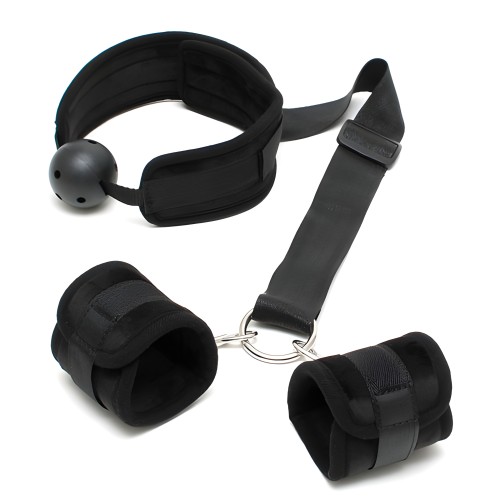 Gag Bucal Transpirable con Muñequera - Negro