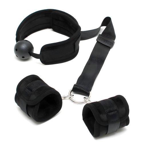 Gag Bucal Transpirable con Muñequera - Negro