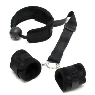 Gag Bucal Transpirable con Muñequera - Negro