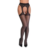 Cottelli Collection Suspender Stockings - Medium - Black