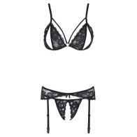 Cottelli Open Suspender Set - Seductive Lingerie