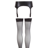 NO:XQSE Wet Look Suspender Belt And Stockings Large
