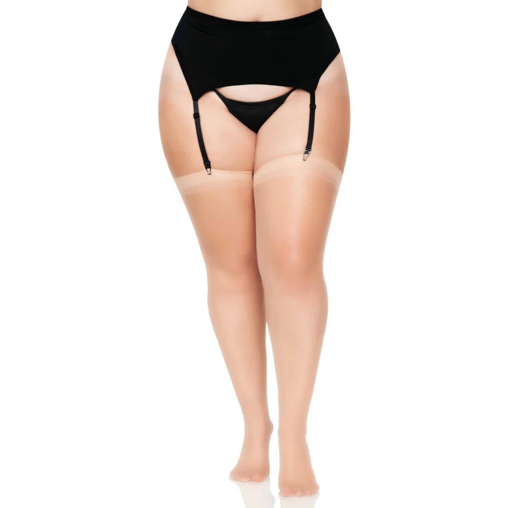 Leg Avenue Plus Size Sheer Stockings Nude UK 14 to 18