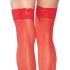 Leg Avenue Sheer Stockings With Backseam Red UK 6 to 12