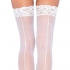 Leg Avenue Sheer Stockings With Backseam White UK 6 to 12