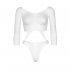 Leg Avenue Top Bodysuit with Thong White UK 6 to 12